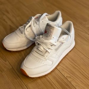 Reebok Classic Leather White Shoes, Women’s 8